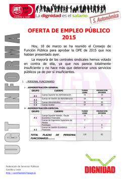Oferta de Empleo P&uacute;blico 2015 es aprobada por