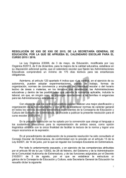 Borrador: calendario escolar 2015/16