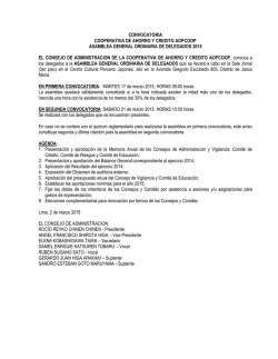 convocatoria cooperativa de ahorro y credito aopcoop asamblea