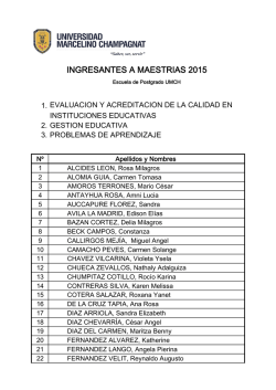 INGRESANTES A MAESTRIAS 2015