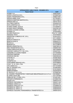 Transportistas Habilitados