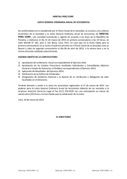 INRETAIL PER&Uacute; CORP. JUNTA GENERAL ORDINARIA ANUAL DE