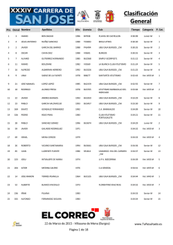 Clasificaci&oacute;n General
