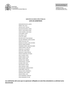 M&Aacute;STER EN DIRECCI&Oacute;N P&Uacute;BLICA LISTA DE ADMITIDOS