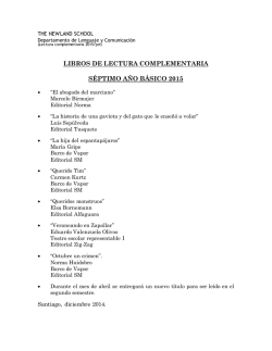 libros de lectura complementaria s&eacute;ptimo a&ntilde;o b&aacute;sico 2015
