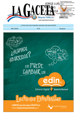 LA GACETA N&deg; 54 de la fecha 18 03 2015