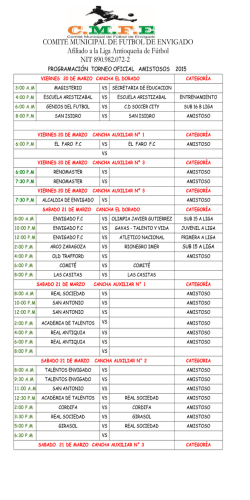 programaci&oacute;n - comite municipal de futbol de envigado