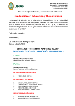 Graduaci&oacute;n en Educaci&oacute;n y Humanidades