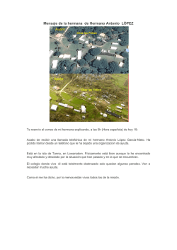 Mensaje del H. Antonio L&oacute;pez Garc&iacute;a Nieto