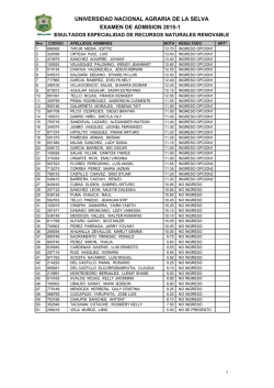 Recursos Naturales Renovables - Universidad Nacional Agraria de