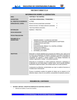 auditor&iacute;a operacional y financiera i
