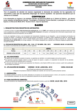 A los interesados en ingresar a los planteles oficiales de Educaci&oacute;n