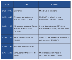 Agenda - Ministerio Coordinador de Conocimiento y Talento Humano
