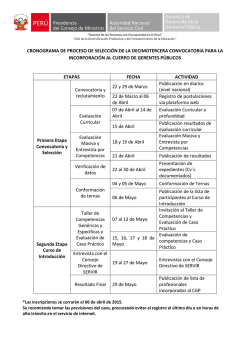 cronograma de proceso de selecci&oacute;n de la decimotercera