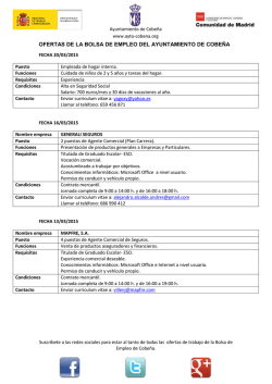 Ofertas de Trabajo - Ayuntamiento de Cobe&ntilde;a