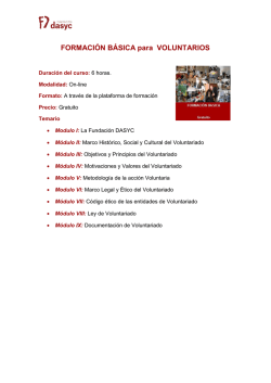 FORMACI&Oacute;N B&Aacute;SICA para VOLUNTARIOS