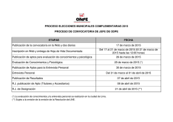 Cronograma para convocatoria de JODPE - CLV - EMC