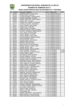 Inform&aacute;tica y Sistemas - Universidad Nacional Agraria de la Selva