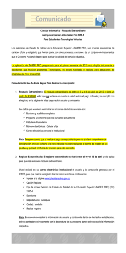 Recaudo Extraordinario Inscripci&oacute;n Examen Icfes Saber