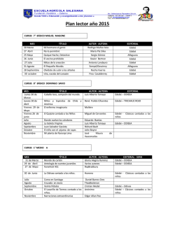 Plan lector a&ntilde;o 2015