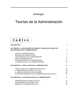 TEORIAS DE LA ADMINISTRACI&Oacute;N