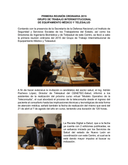 PRIMERA REUNI&Oacute;N ORDINARIA 2015 GRUPO DE TRABAJO