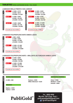 Precios Publigold Marzo 2015 MAIL - Publigold | Grafica Publicitaria