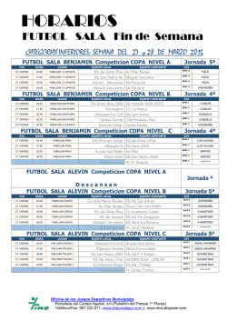 BIEN Horarios FUTBOL SALA FINDE 1415