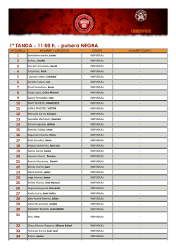 1&ordf; TANDA 11:00 h. pulsera NEGRA