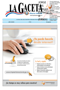 LA GACETA N&deg; 59 de la fecha 25 03 2015