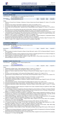 listado de centro de formaci&oacute;n mar&iacute;tima autorizados