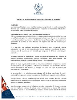 POL&Iacute;TICA DE AUTORIZACI&Oacute;N DE VIAJES