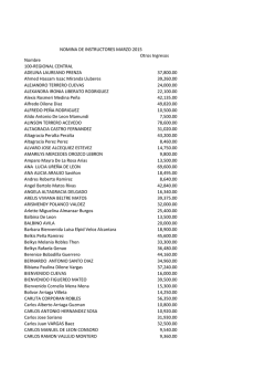 N&oacute;mina de Instructores