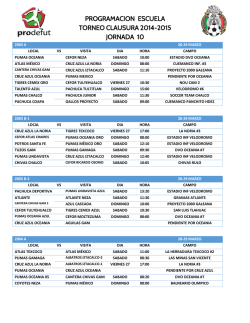 Horarios - Prodefut Soccer