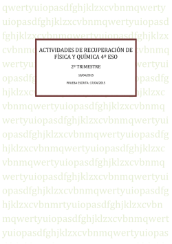 ACTIVIDADES DE RECUPERACI&Oacute;N DE F&Iacute;SICA Y QU&Iacute;MICA 4&ordm; ESO