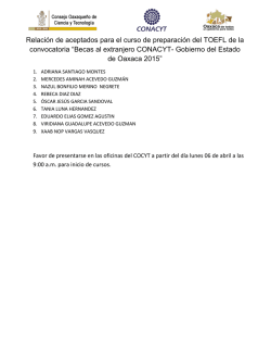 Relaci&oacute;n de aceptados para el curso de preparaci&oacute;n del