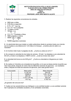 Plan de apoyo de F&iacute;sica -Grado 10&ordm;- Primer periodo