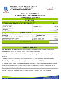 5. Costos Nuevo Ingreso Presencial 2015-02