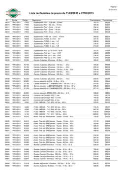Lista de Cambios de precio de 11/03/2015 a 27/03/2015