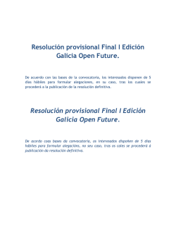 Resoluci&oacute;n provisional Final I Edici&oacute;n Galicia Open Future