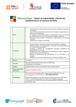 Asesor al emprendedor y t&eacute;cnico de