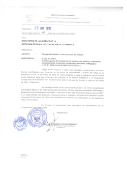 Cajamarca, 2 5 fWR 2015 OFICIO M&Uacute;LTIPLE N /^`^ -2015