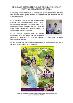 Shougang Hierro Per&uacute; apoy&oacute; el 50&ordm; aniversario de la Vendimia de Ica