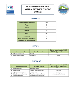 Descarga el Inventario de Fauna del &Aacute;rea Natural Protegida
