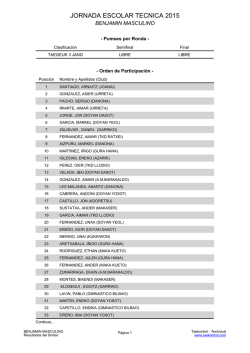 jornada escolar tecnica 2015 - Federaci&oacute;n de Euskadi de Taekwondo