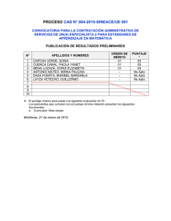 PROCESO CAS N&deg; 004-2015