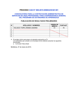 PROCESO CAS N&deg; 008-2015