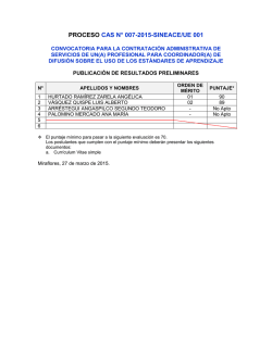 PROCESO CAS N&deg; 007-2015