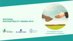 NATIONAL SUSTANTIBILITY AWARD 2015