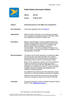 EASA Safety Information Bulletin